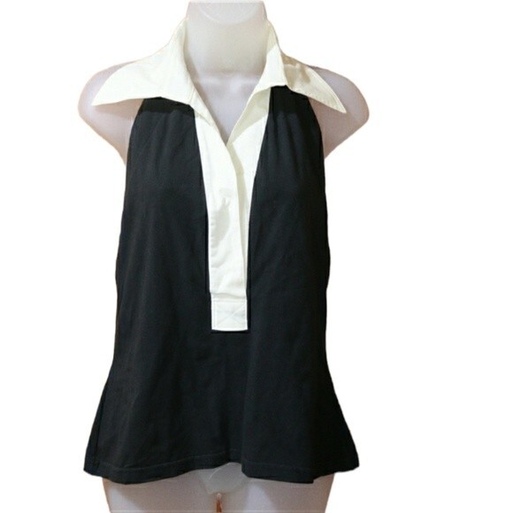 Finley Vintage 90s Black & White Jazz Halter Top Wednesday Adam's Vibes - Picture 1 of 11
